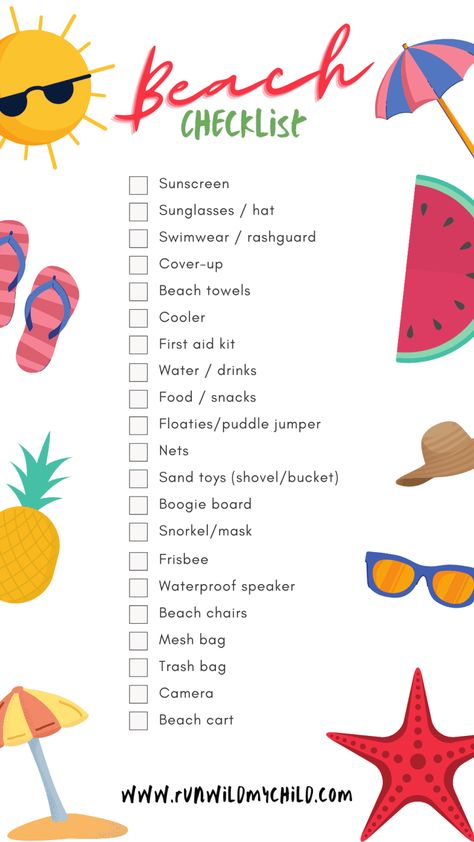 Beach Day Checklist, Beach Checklist, Beach With Kids, Day Checklist, Kids Checklist, Beach Cart, Beach Packing, Hitchhikers Guide To The Galaxy, Sand Toys