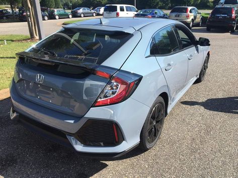 Honda Sonic Grey Pearl Honda Civic Sonic Grey Pearl, Honda Civic Sonic Grey, 2018 Honda Civic Hatchback, Honda Sonic, Honda Hatchback, Car Colours, 2018 Honda Civic, Car Paint Colors, Car Things