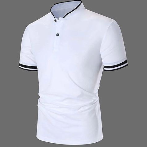 New Polo Shirt Design, Polo Shirt Design, Breathable Clothes, Fashion Stand, Polo Classic, Casual Summer Shorts, Casual Sportswear, Collar Tshirt, Sleeve Fashion