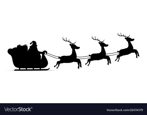 Reindeer Flying, Santa Claus Vector, How To Draw Santa, City Skyline Silhouette, Reindeer Silhouette, Christmas Gifts To Make, Reindeer And Sleigh, Skyline Silhouette, Santa And His Reindeer