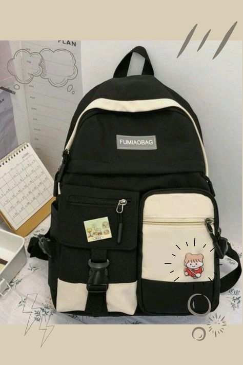 College Bags For Girls, Backpack Kawaii, Cute School Bags, Stylish School Bags, School Bag College, Aesthetic Backpack, Kawaii Backpack, Travel Laptop Backpack, Aesthetic Bags