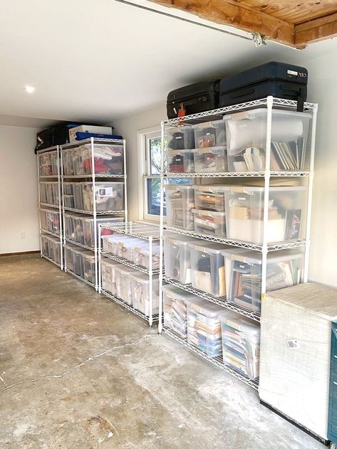 #diystorage #organizationhacks #homestorage Business Storage Organization, Storage Room Ideas Shelves, Stock Room Organization, Basement Organization Ideas Unfinished, Stock Room Ideas Storage, Bulk Storage Ideas, Basement Storage Organization, Garage Storage Inspiration, Basement Organization