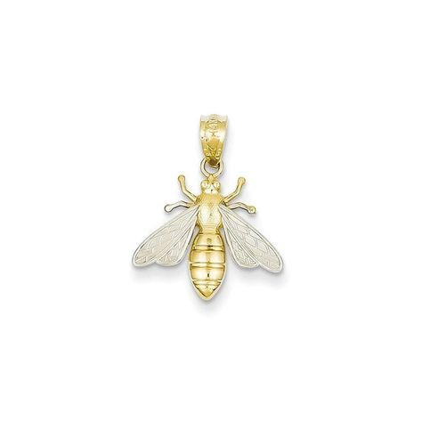 14k & Rhodium Bee Pendant New Charm Yellow Gold Bee Pendant, Gold Bee, Bow Jewelry, Bee Charms, Rose Jewelry, Childrens Jewelry, Fine Jewelry Gift, Jewelry Companies, Gold Texture