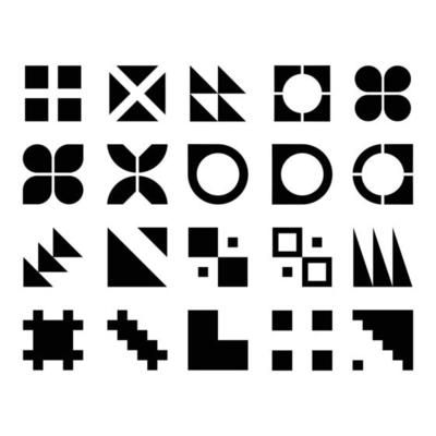 abstract geometric icon set collection in a simple style for element decoration. random shape of icon elements to create any design. 4677789 Vector Art at Vecteezy Basic Design Geometric, Geometric Icons, Vintage Minimalism, Icon Inspiration, Geometric Symbols, Graphic Motif, Perfect Background, Geometric Logo, Vector Shapes