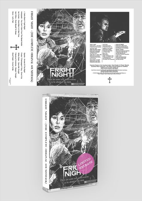 Fun project Cassette Cover Design Tribute to "Fright Night" one of the best all time favorite classic vampire horror and cult movie. If you want make cassette tape design or cover design you can reach me at Fiverr #classichorror #horrormovie #horror #posterdesign #poster #cassette #cassettedesign #movieost #fanart #horrorposter #movieposter #graphicdesign #digitalart Cassette Cover Design, Cassette Album Cover, Cd Album Design, Cassette Packaging, Cassette Cover, Classic Vampire, Cassette Design, Vampire Horror, Tape Design