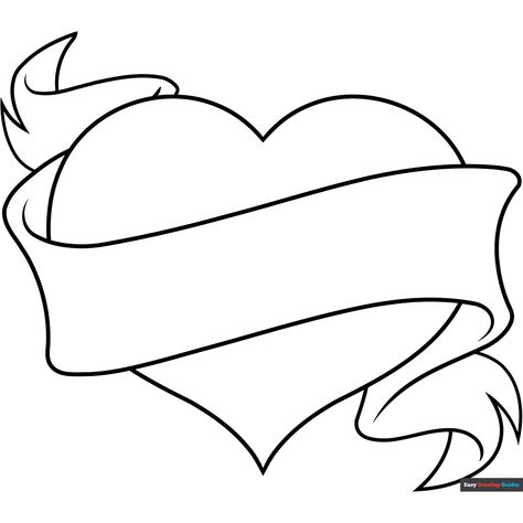 Free Heart with Ribbon Coloring Page for Kids Valentines Coloring Pages, Heart With Ribbon, Easy Drawing Guides, Free Printable Coloring Sheets, Computer Drawing, Valentine Coloring Pages, Drawing Guides, Heart Coloring Pages, Love Coloring Pages