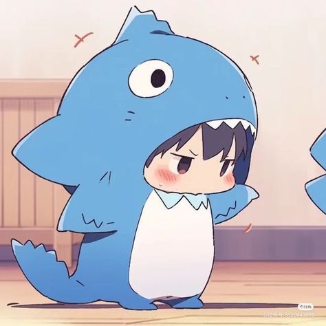 Chubby Anime Guy, Whatsapp Wallpaper Cute, Duos Icons, Anime Demon Boy, Seni Dan Kraf, Chibi Anime Kawaii, Cute Shark, Anime Cover Photo, Cute Couple Wallpaper