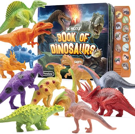 Amazon.com: Pack of 12 Toy Dinosaurs Figures With Interactive Dinosaur Sound Book - Realistic Looking Dino Toys for Boys and Girls 3 Years Old & Up : Toys & Games Aurorus Pokemon, Dinosaur Toys For Boys, Dinosaur Figures, Plastic Dinosaurs, Dino Toys, Dinosaur Toys For Kids, Dinosaur Pictures, Sound Book, Dinosaur Theme Party