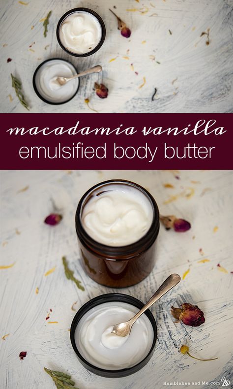 Emulsified Body Butter Recipe, Fall Farmstand, Vanilla Body Butter Recipe, Emulsified Body Butter, Make Lotion, Kitchen Apothecary, Body Butter Recipes, Diy Body Scrub Recipes, Lotion Bars Recipe