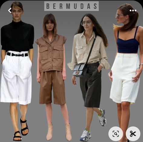 White Bermuda Shorts Outfit, Bermuda Shorts Outfit Summer, Bermuda Shorts Outfit Street Styles, Short Women Outfits, Bermuda Shorts Outfit, Outfit Verano, Short Pants Outfit, Outfits Con Jeans, Bermuda Shorts Women