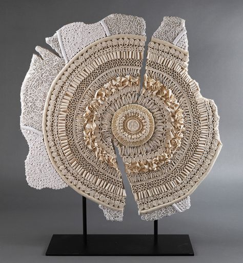 Ellen Schiffman : Gallery : Fragments Ornamental Art, Fabric Sculpture, Contemporary Baskets, Sound Sculpture, Modern Mosaic, Fiber Sculpture, Textile Sculpture, Contemporary Textiles, Art Fabric