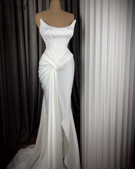 Elegant Evening Dresses Long, Pleats Fashion, Dresses Long Formal, Elegant Evening Dresses, Satin Bridal Gowns, Dress Sleeve Styles, Prom Dresses With Sleeves, Evening Dresses Elegant, Dresses Evening