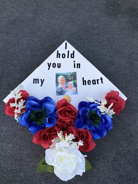 Graduation Pictures With Passed Loved Ones, Grad Caps For Passed Loved Ones, In Memory Graduation Caps, Graduation Cap For Lost Loved One, Grad Hats, Caps Ideas, Custom Graduation Caps, High School Graduation Cap, Graduation Sash