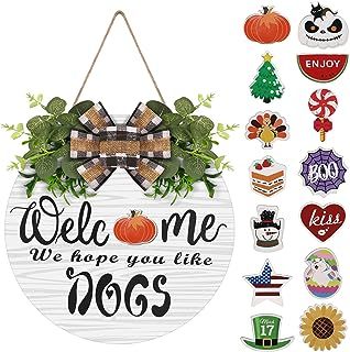 Amazon.com: Small Fall Wreaths Seasonal Welcome Sign, Decor For Easter, Season Decorations, Harvest Day, Front Door Wreaths, Wood Wreath, Wreath Wall, Christmas Wreaths For Front Door, Different Holidays