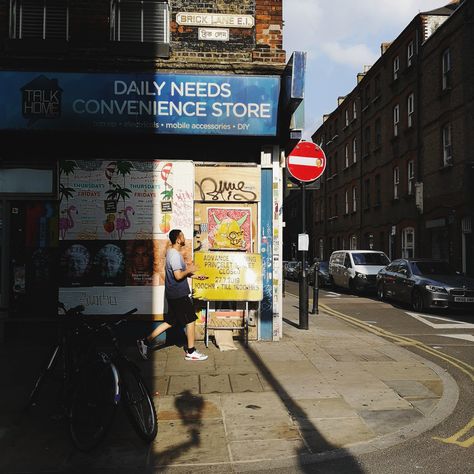 Brick Lane Print, London Print, England Print, Color Street Photography, Urban Photography, Color Photography, Street Photo, Corner Shop Art Street Photography Urban, London Street Photography, Large Wall Prints, Photo Corner, City Streets Photography, Corner Shop, Photography Color, Photography Street, Uk Photography