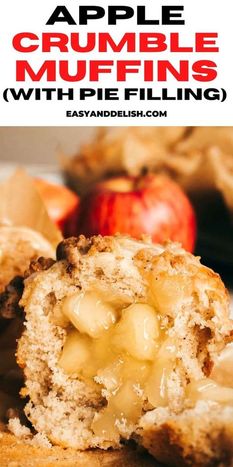 Canned Apple Pie, Apple Crumble Muffins, Apple Streusel Muffins, Apple Pie Muffins, Recipe Using Apples, Crumble Muffins, Pie Muffins, Apple Pie Filling Recipes, Apple Muffin Recipes