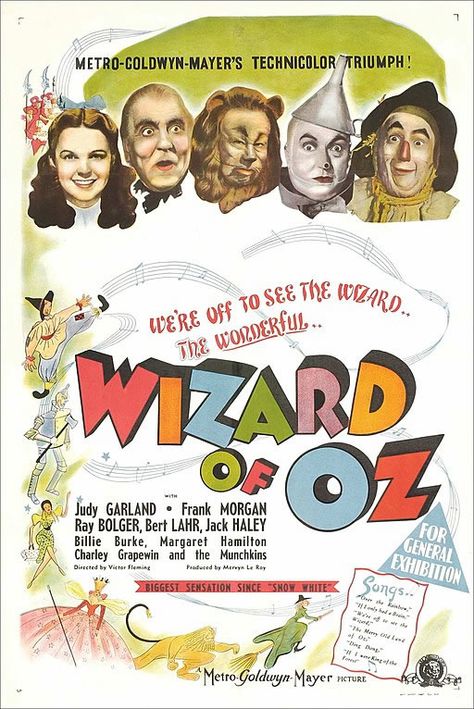 Movie Party Decorations, Jack Haley, Ray Bolger, Wizard Of Oz Movie, Margaret Hamilton, Old Movie Poster, Vintage Films, Billie Burke, Wizard Of Oz 1939