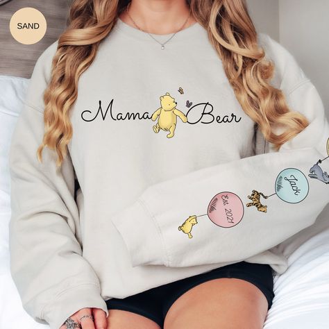 Winnie The Pooh Hoodie, Classic Pooh Bear, Aunt Sweater, Mama Bear Sweatshirt, Aunt Sweatshirt, Classic Pooh, Bear Sweatshirt, Bear Sweater, Auntie Shirts