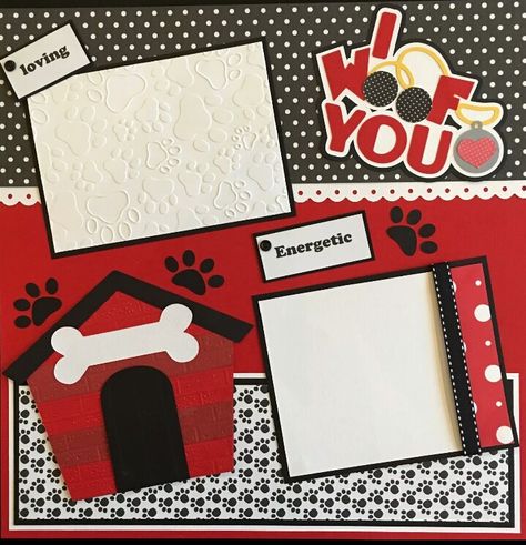 Pets Dog Scrapbook Ideas, Dog Scrapbook Pages Ideas, Dog Scrapbook Pages, Dog Scrapbook Layouts Ideas, New Puppy Scrapbook Layouts, 8x8 Scrapbook Layouts, Scrapbook Ideas For Dogs Photo Layouts, Pet Scrapbook Layouts Cute Ideas, Dog Scrapbook Layouts