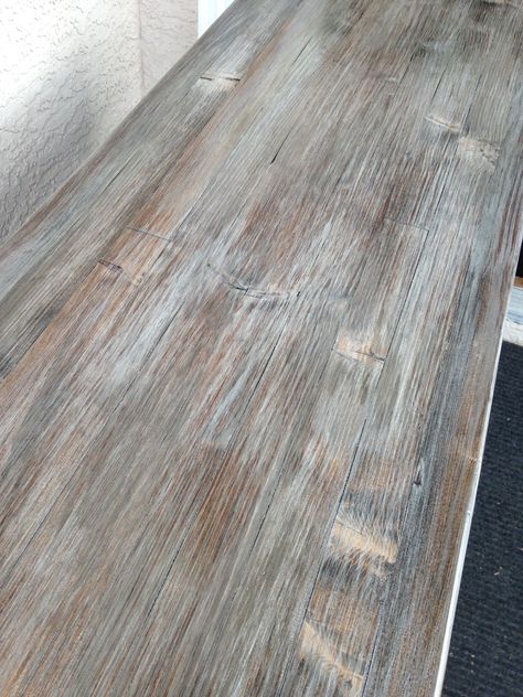 Weathered oak / driftwood finish achieved by layering dark walnut stain with a grey latex wash. Cabinets Makeover, Painting Wood Furniture, Vintage Doors, Painting Wood, Kitchen Cabinets Makeover, Dark Walnut Stain, Table Cafe, Vintage Door, Walnut Stain