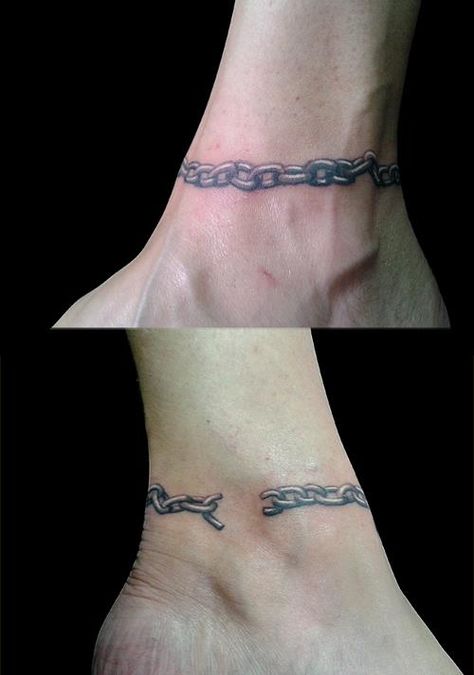 corrente aberta Small Chain Tattoo, Broken Chain Tats, Freedom Tattoo, Freedom Tattoos, Chain Tattoo, Bracelet Tattoo, Tattoo Bracelet, Ankle Tattoo, Tattoo S