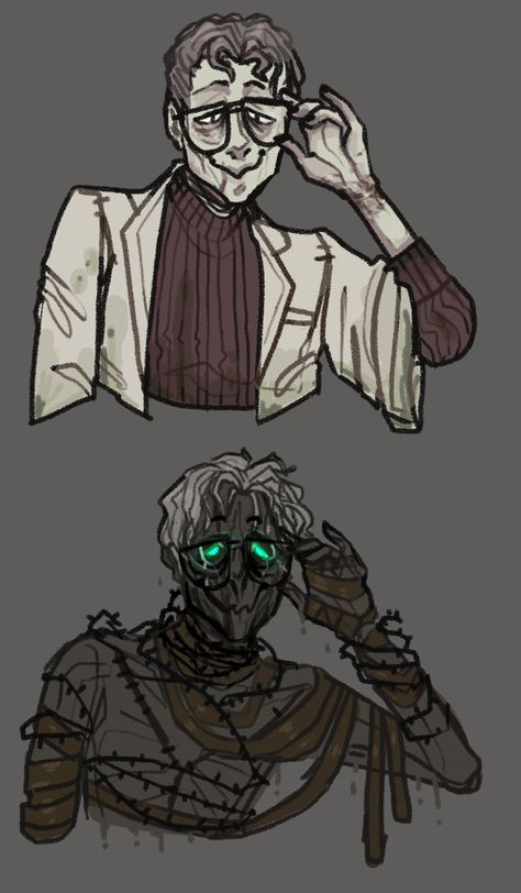 Scary Character Design Male, Grave Robber Character Design, Zombie Dnd Character, Body Horror Oc, Lich Character Art, Undead Oc, Zombie Oc Male, Undead Character Art, Vtm Character Art