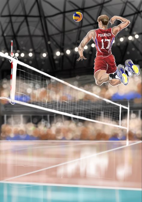 #maximmikhailow #volleyball #sport #zenitkasan #russian #art #artwork #match #volleyballtraining #volleyballmatch Volleyball Artwork, Volleyball Training, Russian Art, Art Artwork, Volleyball, Basketball Court, Concept Art, Wrestling, Art Painting