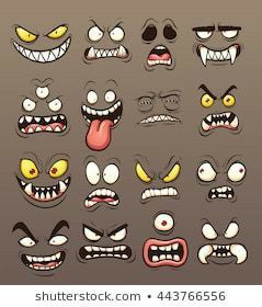 Cartoon Faces Expressions, Monster Faces, Illustration Kunst, Drawing Cartoon Faces, Monster Face, Cartoon Eyes, Drawing Cartoon Characters, Cartoon Monsters, Gesture Drawing