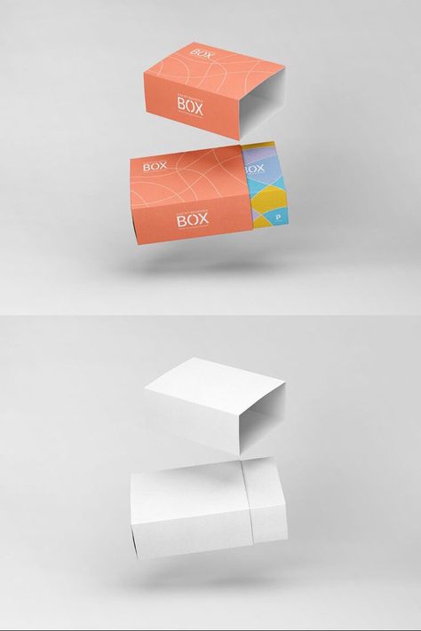 Slide Box Packaging Design, Stationery Packaging Design, Slide Box Template, Slide Box Packaging, Paper Box Design, Box Mockup Free, Flyer Mockup Psd, Box Packaging Templates, Branding Identity Mockup