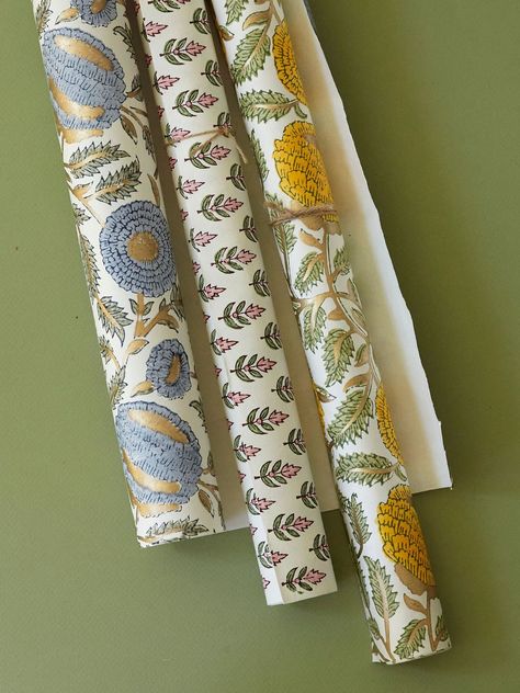 Make your gifts extra special with this exquisite Hand-Block Printed & Hand-Marble Printed Gift Wrap. This premium paper is crafted from ivory cotton and elegantly adorned with a perfectly balanced symmetrical design, hand-block printed one at a time for a truly stunning presentation. Add a sophisticated touch of luxury to your packaging with Paper Mirchi. Available in an assortment of patterns: Sunshine Marigold Glitz, Bluestone Marigold Glitz, Buti Blush, Fresh Mint, Feather Metallic, Ash Grey Luxury Christmas Wrapping Paper, Nature Themed Gifts, Handprint Gifts, Print Wrapping Paper, Elegant Gift Wrapping, Natural Dye Fabric, Gift Wreath, Trend Forecast, Symmetrical Design