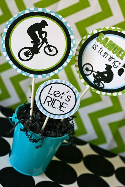 bmx party                                                                                                                                                                                 More Bicycle Birthday Parties, Bike Birthday Party, Bicycle Party, Skateboard Party, Bike Birthday Parties, Skateboard Birthday, Dirt Bike Party, Bike Party, Bike Birthday