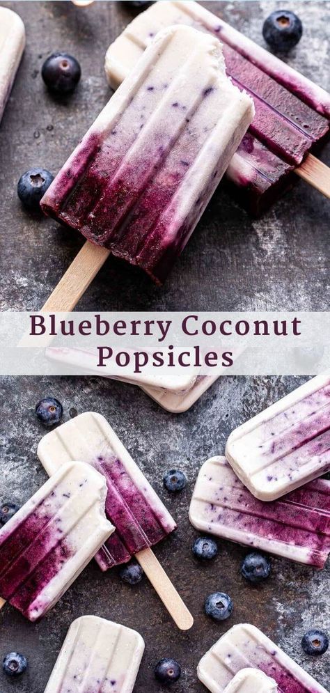 Blueberry Popsicles, Food Room, Coconut Blueberry, Coconut Popsicles, Healthy Popsicles, Plant Paradox, Brownie Desserts, Vegan Blueberry, Bake Recipes