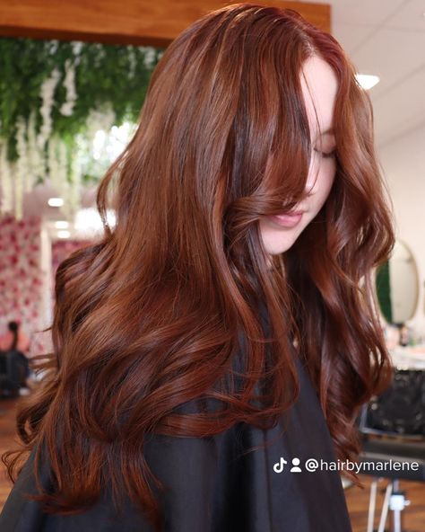 Curly Amber Hair, Intense Auburn Hair Color, Deep Ginger Hair, Amber Hair Color, Amber Highlights, Mahogany Hair Color, Chocolate Copper Hair, Deep Auburn Hair, Highlights Babylights