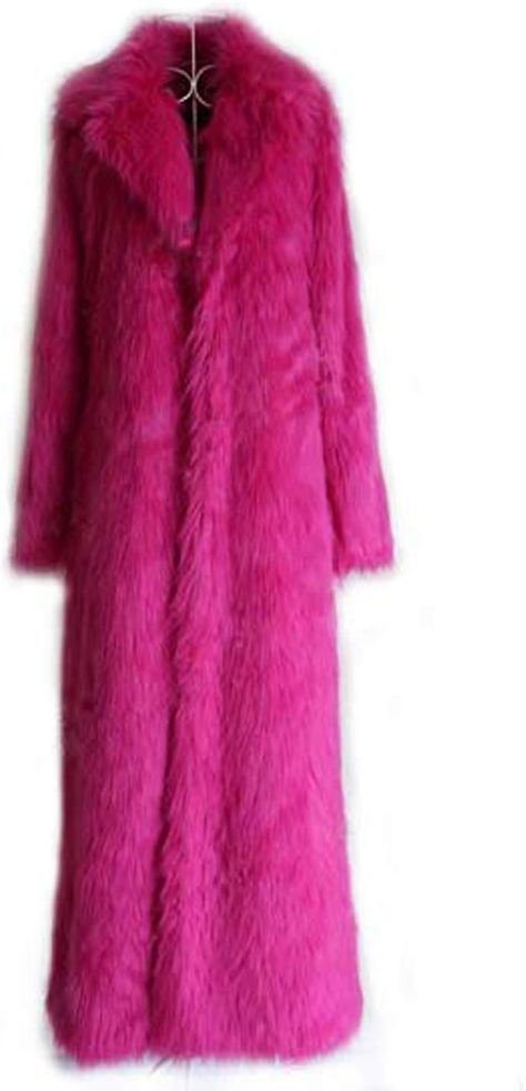 Old DIrd Women's Winter Fashion Outerwear Lapel Full-Length Maxi Fluffy Faux Fur Coat rose s at Amazon Women's Coats Shop Pink Coat Outfit Casual, Faux Fox Fur Coat, Womens Faux Fur Coat, Fox Fur Jacket, Pink Things, Fur Clothing, Pink Fur, Winter Outerwear, Fox Fur Coat