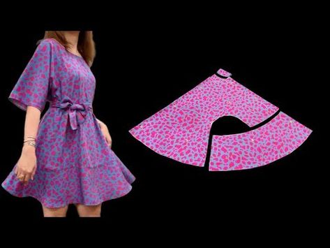 ✂️ Cut and sew simple and beautiful summer dresses | Easy sewing project for beginners - YouTube Sew Dress For Beginners, Simple Dress Diy, Syprosjekter For Nybegynnere, Easy Sew Dress, Summer Dresses Diy, Summer Dress Sewing Patterns, Basic Dress Pattern, Dress Patterns Diy, Easy Dress Sewing Patterns