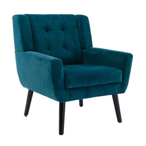 Corrigan Studio® Bayla 29.5'' Wide Slipper Chair | Wayfair Teal Velvet Sofa, Bedroom Teal, Teal Velvet, Tufted Arm Chair, Velvet Accent Chair, Upholstered Accent Chairs, Modern Accent Chair, Single Chair, Curved Back