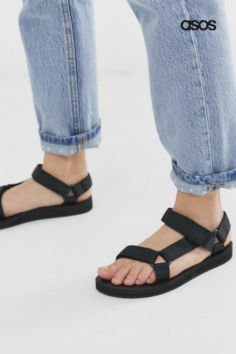 Sandals by Teva This item is excluded from promo Adhesive strap fastening Open toe Chunky sole Moulded tread Best Nursing Shoes, Teva Original Universal, Huaraches Shoes, Teva Sandals, Comfy Sandals, Wood Shoes, Teva Shoes, Outdoor Sandals, Nursing Shoes