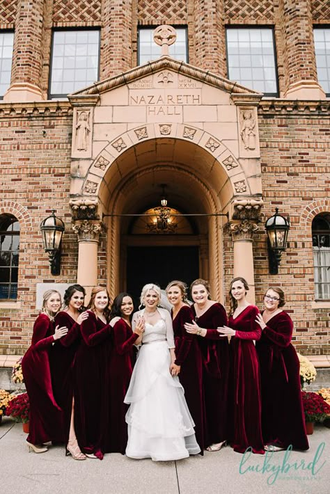 Burgundy Winter Bridesmaid Dresses, Dark Red Bridesmaid Dresses Velvet, Winter Velvet Bridesmaid Dresses, Red Black And Gold Wedding Theme Bridesmaid Dresses, Red Velvet Bridesmaid Dresses Winter, Velvet Red Bridesmaid Dress, Velvet Bridesmaid Dresses Fall Wedding, Velvet Bridesmaid Dresses Winter, Christmas Wedding Bridesmaids Dresses