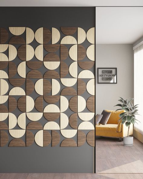 Abstract Wooden Wall Art, 3d Print Wall Art, Mdf Panelling Wall, Mdf Wall Panel Ideas, Canada Apartment, Mdf Wall Art, Mdf Wall Decor, Wooden Wall Cladding, Mid Century Modern Wall Decor