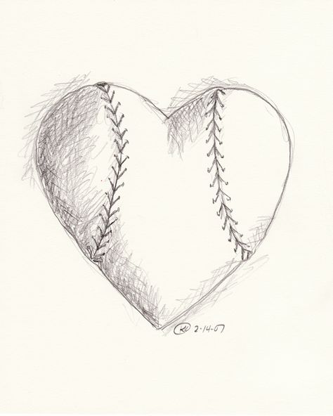 A quick sketch for Tom a few years ago for Valentines Day that started my baseball drawing series. Baseball Drawing Ideas, Drawing Sketches Easy, Baseball Doodles, Baseball Sketch, Baseball Drawing, Basketball Doodle, Sport Drawing, Fall Chalkboard Art, Baseball Drawings