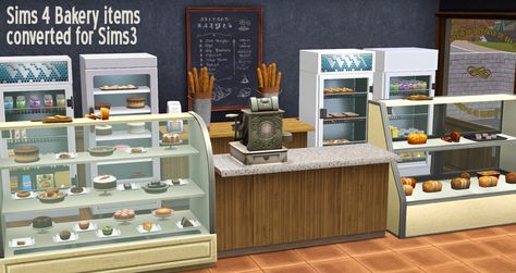 Sims4 Ideas, Sims 3 Sims, Sims 4 Restaurant, Sims Rooms, Sims Decor, Lotes The Sims 4, Sims Download, Cute Bakery, Bakery Store