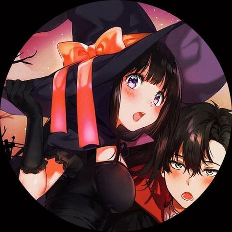 Anime Halloween Pfp Matching, Couples Icons Aesthetic, Icons Random, Aesthetic Pfps, Matching Pfp's, Match Pfp, Hello Kitty Videos, Halloween Matching, Couple Pfp