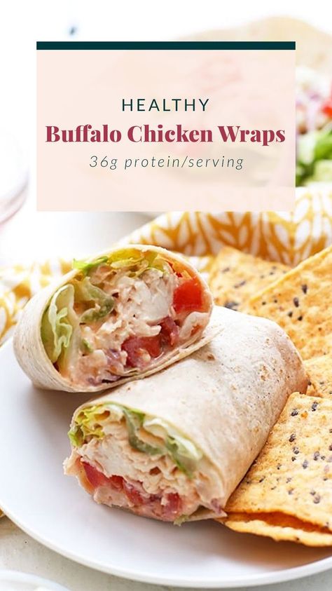 Healthy Chicken Wraps, Buffalo Chicken Wrap Recipe, Buffalo Chicken Wrap, Chicken Wraps Healthy, Wraps Recipes Healthy, Buffalo Chicken Wraps, Fit Foodie Finds, Chicken Wrap Recipes, Cilantro Lime Sauce