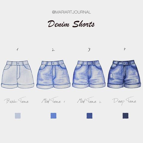 Denim Drawing Tutorial, Coloring Jeans Drawing, Jean Illustration Fashion, Denim Drawing, Denim Fashion Illustration, Fashion Rendering, Jean Drawing, Sketch Fashion Design, Sketches Fashion Design