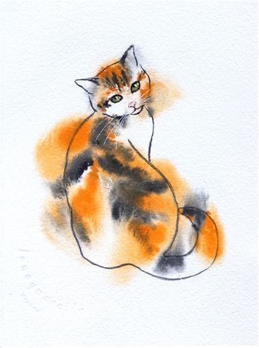 Diy Watercolor Painting, 수채화 그림, Watercolor Cat, Watercolor Art Lessons, Cat 2, Calico Cat, Cat Portraits, Daily Paintworks, Cat Painting