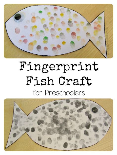 Fingerprint Fish Craft for Preschoolers Pet Art Projects, Fingerprint Fish, Pond Crafts, Pet Study, Pond Animals, Fish Craft, Toddler Lessons, Pet Theme, Pet Crafts