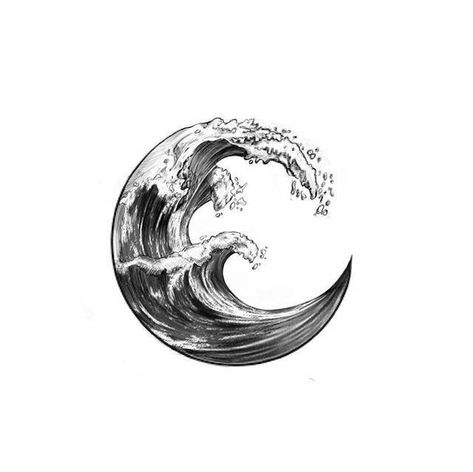 Circular Tattoo, Wave Tattoo Design, Aquarius Tattoo, Circle Tattoos, Circle Tattoo, Water Tattoo, Ocean Tattoos, Moon Tattoo Designs, Inspiration Tattoos