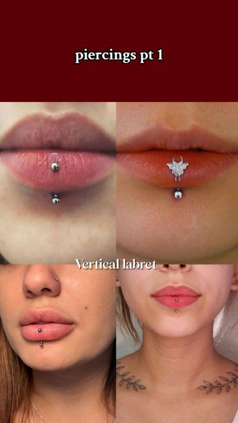 Piercing ideas Verticle Labret Piercing, Lip Piercing Labret, Tongue Piercing Jewelry, Vertical Labret Piercing, Vertical Labret, Labret Jewelry, Face Piercings, Labret Piercing, Cute Piercings