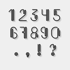 Tattoos Numbers, Deco Typography, Art Deco Typography, Numbers Typography, Latin Alphabet, Number Fonts, Shadow Effect, Calligraphy Text, Graffiti Lettering Fonts