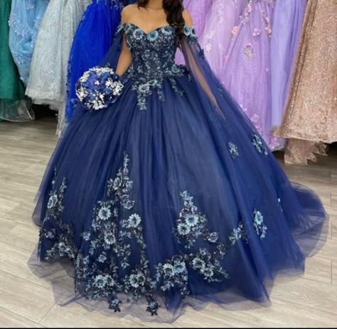 Navy Blue Quince Dress With Sleeves, Night Sky Quinceanera Dresses, Metallic Blue Quince Dress, Quinceanera Dresses Sapphire Blue, Quinceanera Dresses Blue And Silver, Dark Color Quinceanera Dresses, Midnight Blue And Gold Quinceanera Dresses, Metallic Dark Blue Quince Dress, Navy Blue 15 Dress